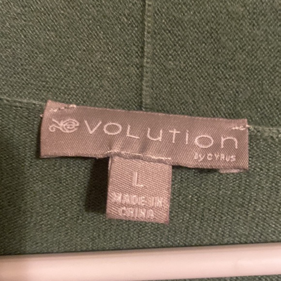 Evolution faux button sleeve cardigan size large - Picture 3 of 5